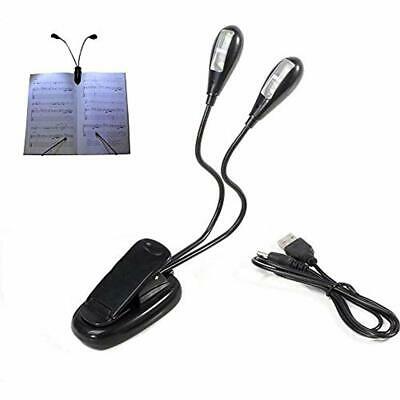 HIYI Book Reading Stand Light For Bed Music 4pcs LED Clips Rechargeable Free USB