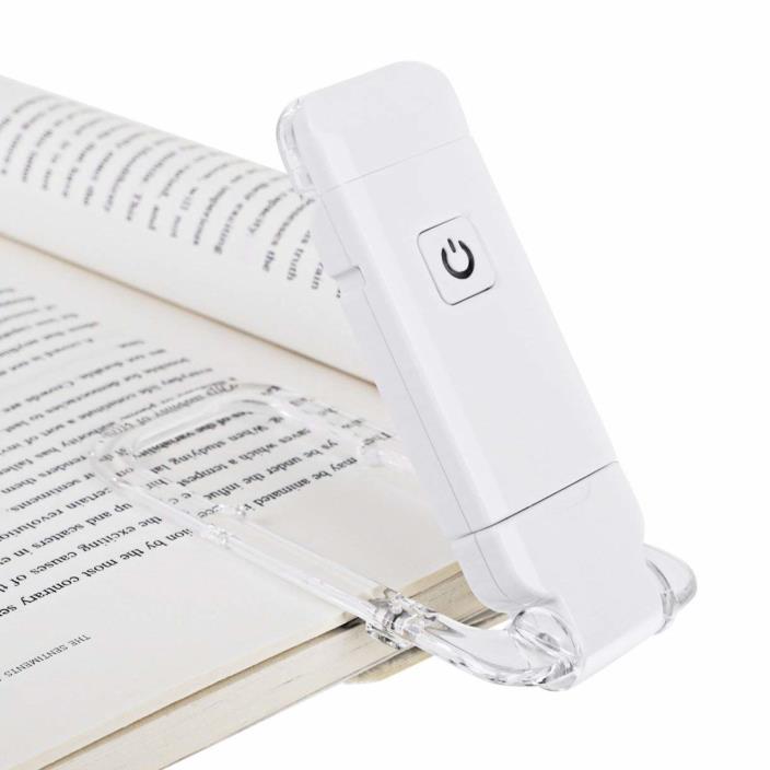 Rechargeable USB Book LED Reading Light Clip 2 Brightness Levels Eye Protection