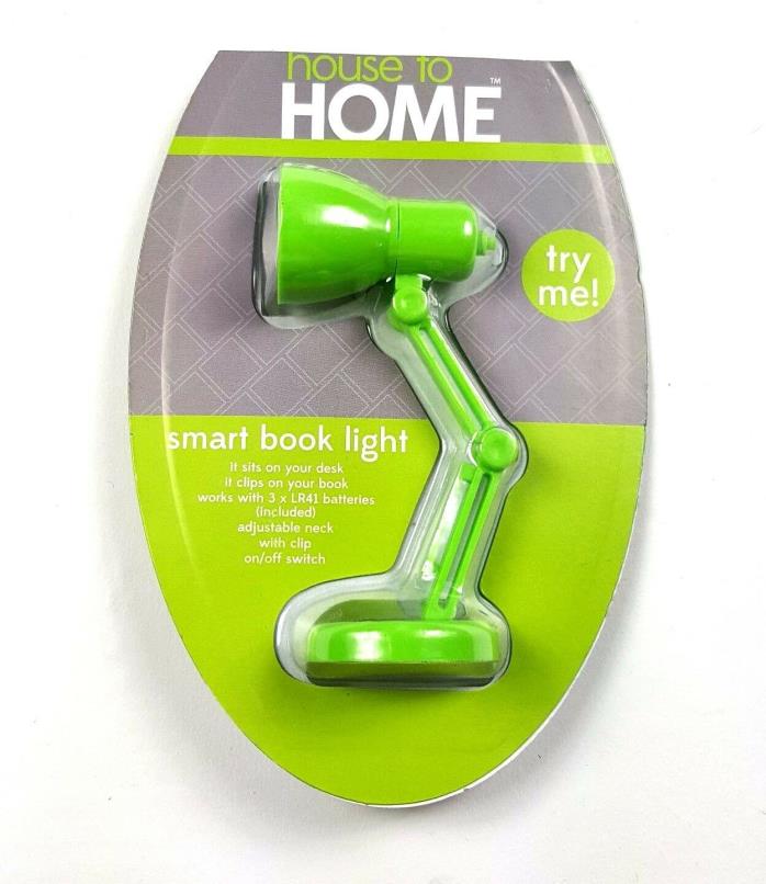 Smart Book Light Retro Lamp Reading Bookworm Clips to Book / Sits on Desk Green