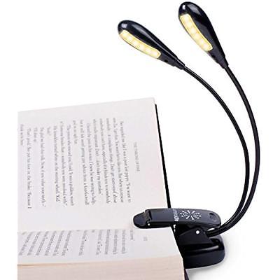Rechargeable 12 LED Eye-Care Warm Book Light, Clip On Bed Reading Music Stand Up