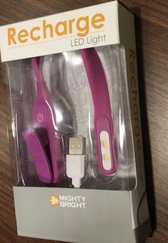 Mighty Bright Recharge LED Book Light, Purple, Brand New In Box