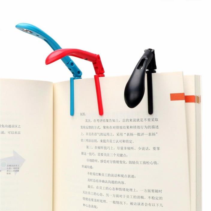 Clip on Book Reading Lamp with Battery Adjustable Folding LED Book Light
