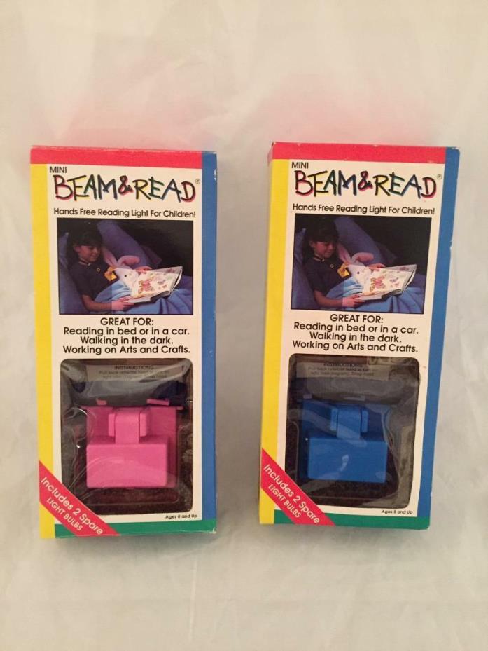 NOS Mini Beam and Read Hands Free Light for Reading NIB Blue or Pink