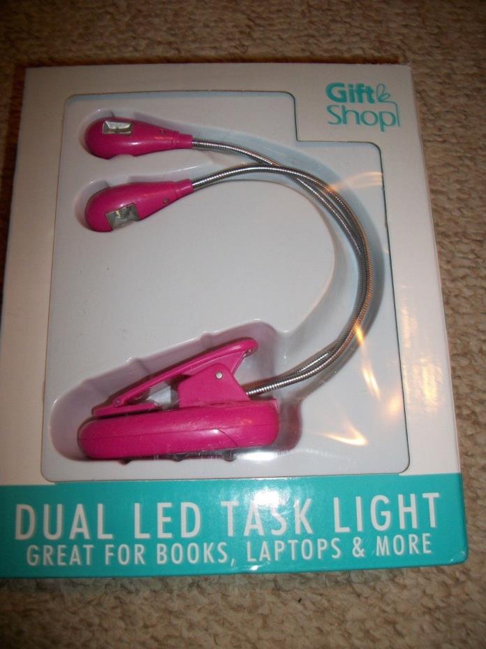 Gift Shop Dual LED Task Light Great for Books,Laptops & More Hot Pink