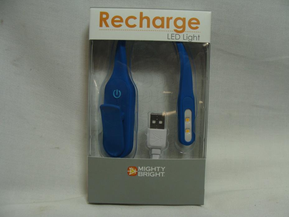 New Mighty Bright 47014 Recharge LED Book Light, Blue 10 HOURS! SHIPS FREE!!!