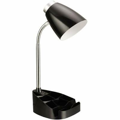 LD1002-BLK Gooseneck Organizer Desk Lamp With IPad Stand Or Book Holder, Black