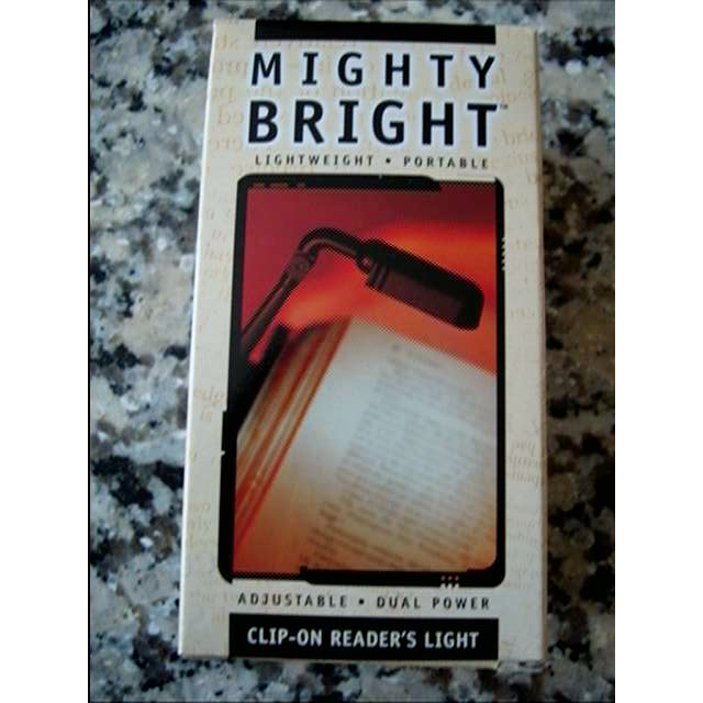Gold Crest Brand MIGHTY BRIGHT Clip Book Light Batteries (w/A/C Adapter Port)
