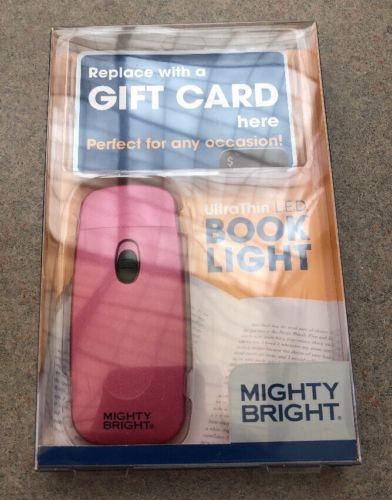 New NIP Mighty Bright UltraThin Thin Book Light Booklight Reading LED Pink