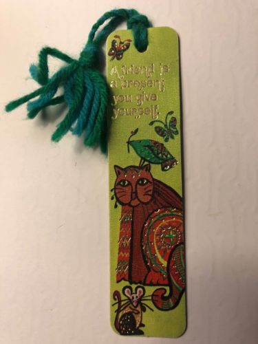 Vintage 1972 Cat Bookmark Tassel Whimsical Mouse Bird Butterfly Friend 70s/80s