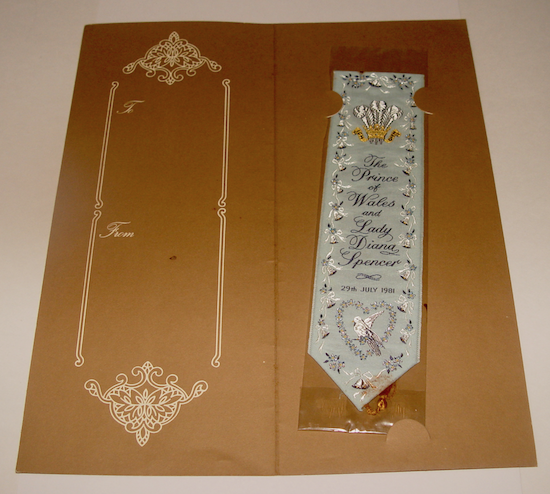 Vintage Woven Bookmark Made In England J&J Cash Prince Of Wales Lady Diana