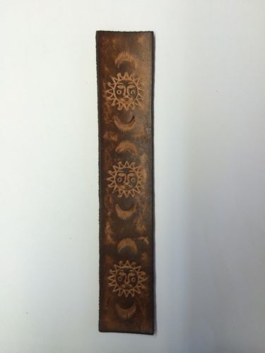 Handmade Leather Bookmark With Sunburst