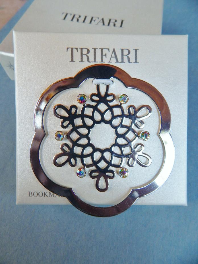 TRIFARI Rhinestone Bookmark Silver Tone Snowflake Bookmark NIB