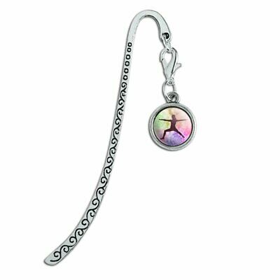 Warrior II 2 Yoga Pose Metal Bookmark Page Marker with Charm