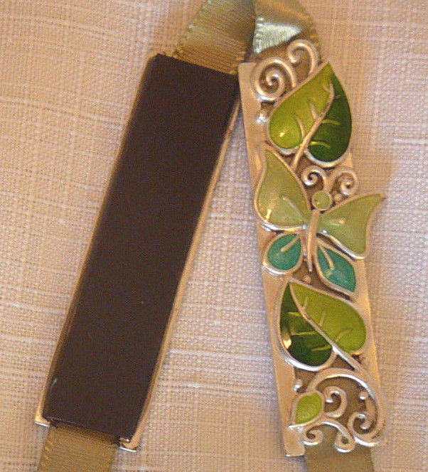 NEW in Box Crazy Horse Liz Claiborne Magnetic Bookmark Green Leaves Butterfly