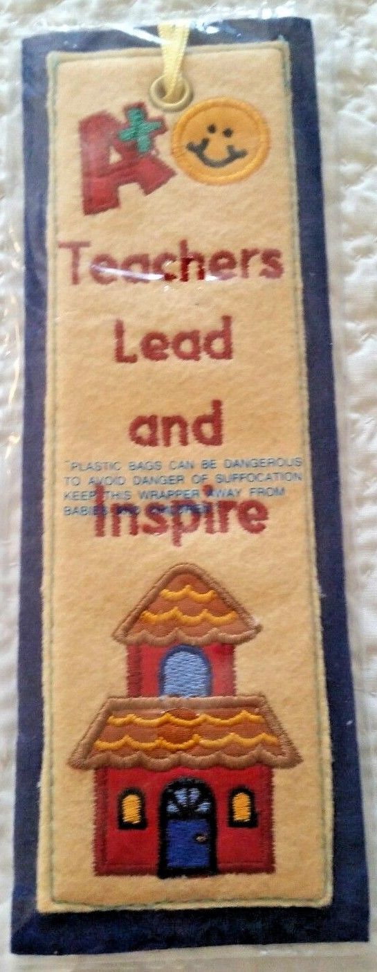 NEW Teachers Lead and Inspire Felt Bookmark. Great gift! Good deal!