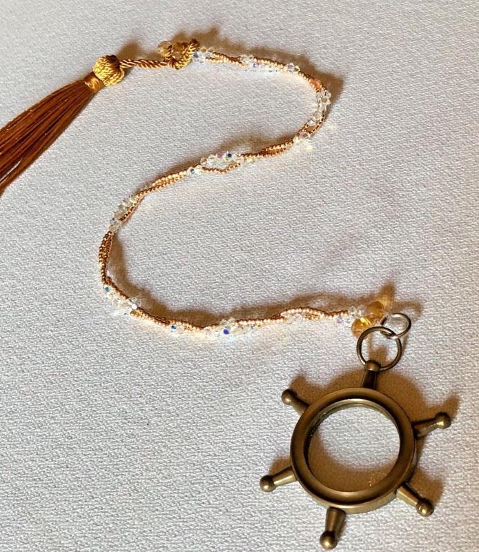 Beaded Bookmarks, Book Thongs, Handmade, ‘Swarovski Crystals, ‘Captain’ Bookmark