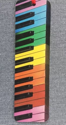 Vintage Piano Hallmark Bookmark, Rainbow