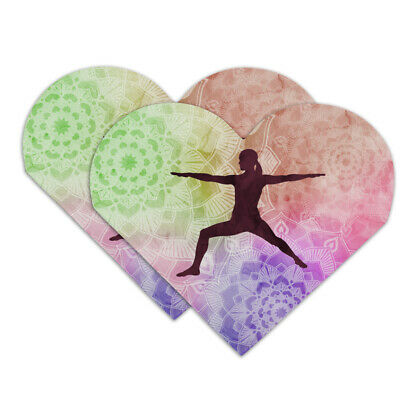 Warrior II 2 Yoga Pose Heart Faux Leather Bookmark - Set of 2