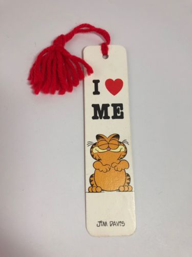 Vintage 1978 Garfield Cat Bookmark “I ?? Me” 1978 70s Antioch Tassel Jim Davis