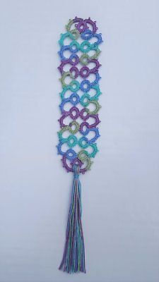 New Handmade Tatted lace Bookmark-Multi color/varigated