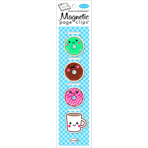 Magnetic Page Clip Bookmarks 4/Pkg-Donuts