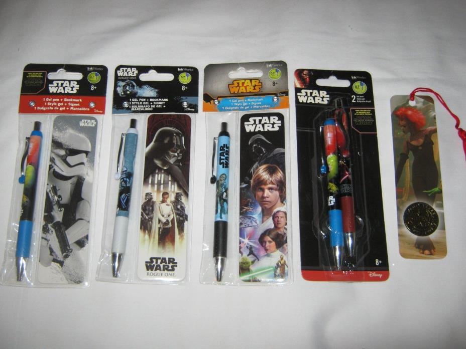 Star Wars pen & bookmark lot Inkworks Disney Darth Vader Skywalker Stormtrooper