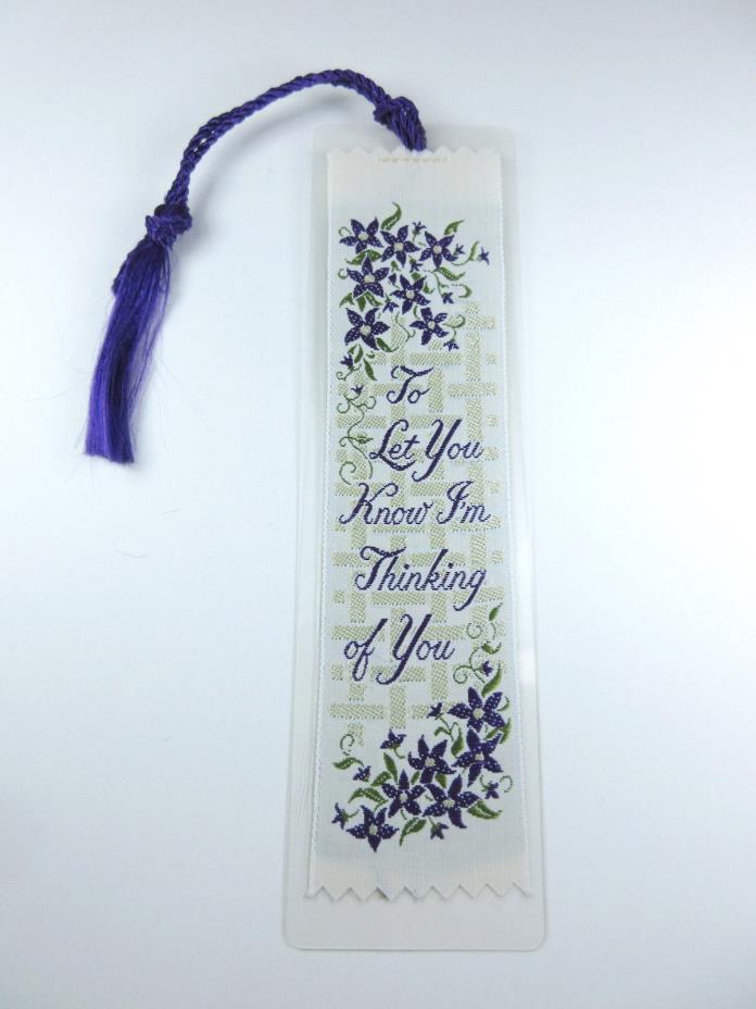 Vtg Weve A Gift Woven Bookmark To Let You Know Im Thinking Of You Flowers Rare