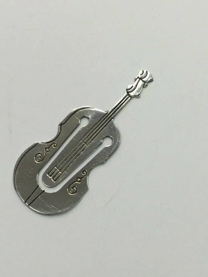 TIFFANY & CO. GENUINE 925 STERLING SILVER   VIOLIN CELLO GUITAR  BOOKMARK   Rare