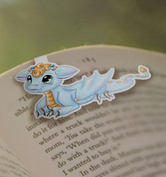 Dragon Magnetic Bookmark - Wind Dragon - Handmade - Dragon Bookmark - Bookmark