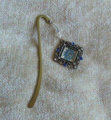 Jeweled Bookmark with Picture Frame Silver-Tone New!