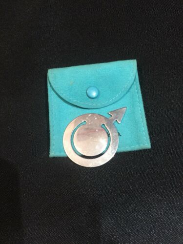 Tiffany & Co. Sterling Silver Male Symbol Bookmark in Tiffany Pouch