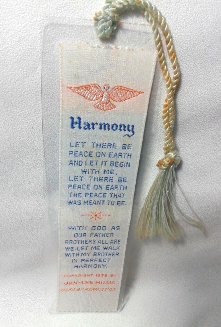 Vintage Weve A Gift Woven Bookmark  Harmony Laminated Woven Made In USA