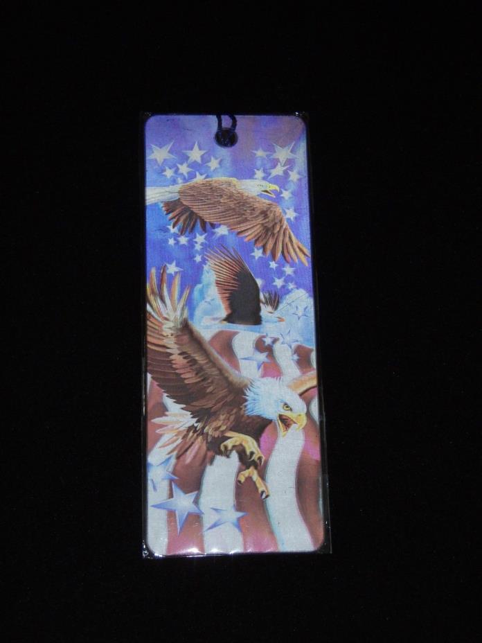 3D Eagle & American Flag Bookmark with Tassel - USA Patriotic