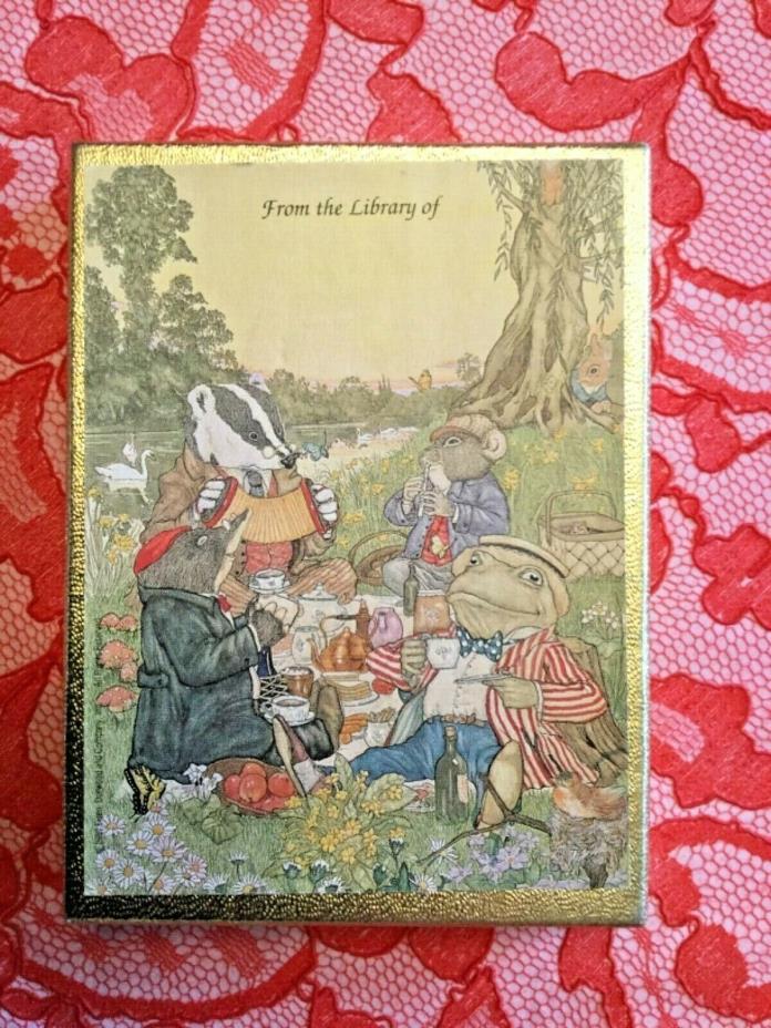 9 Gummed Vintage Antioch Bookplates  Mr Toad's Picnic 4
