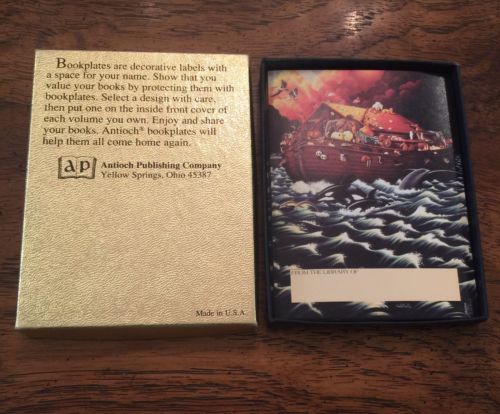 Vintage Antioch Publishing Co. Bookplates Noah's Ark 21 New Bookplates