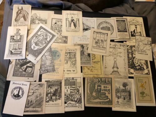 Large Lot Of Vintage Bookplates From Early 20th Century Collection 3
