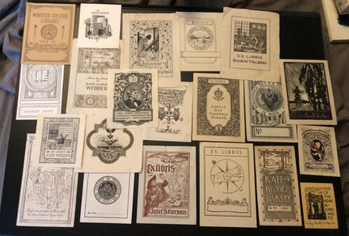 Large Lot Of Vintage Bookplates From Early 20th Century Collection 1