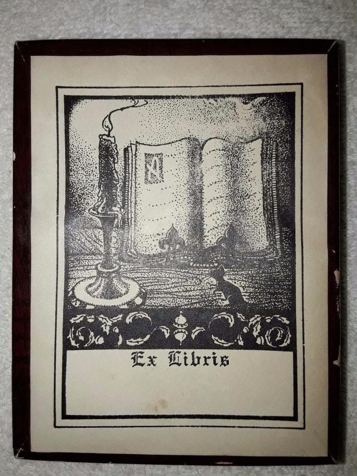 Box 50 + Vintage Ex Libris Antioch Bookplates Mouse, Candle, Book Plates