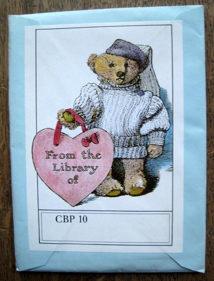 Vintage Green Tiger Press Bookplates 25 Bear and Heart CBP 10