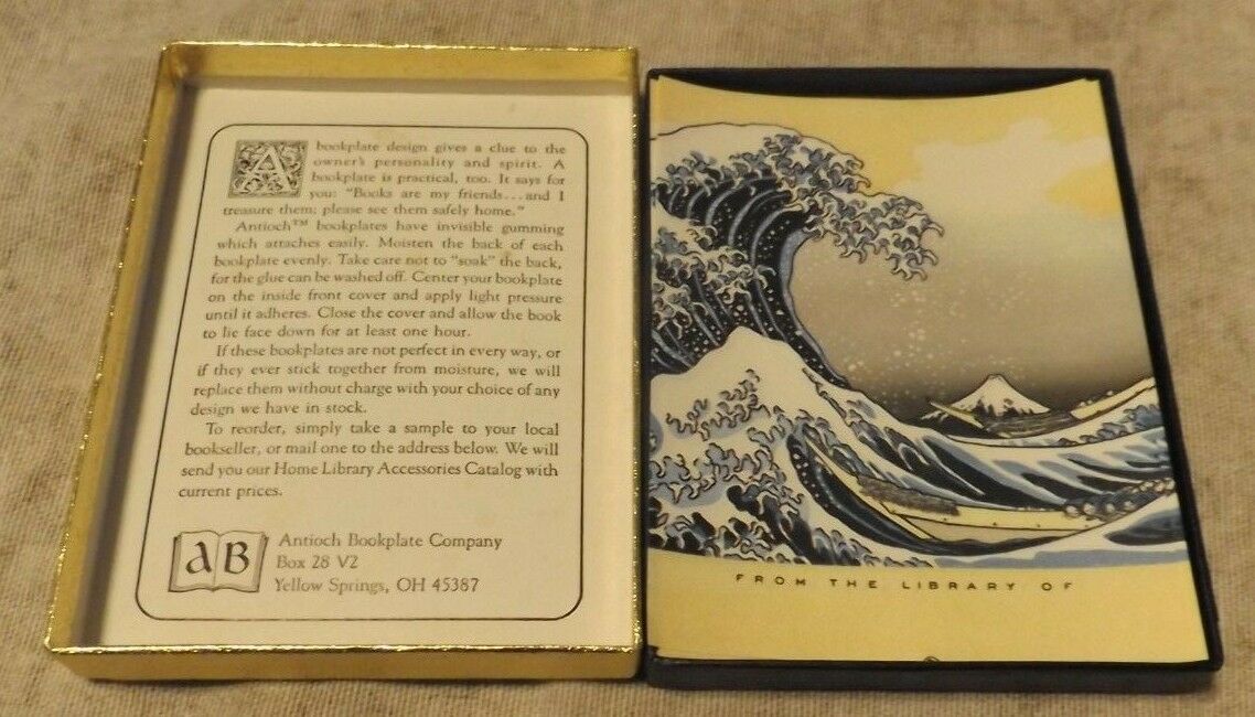 Vtg Antioch Publishing Bookplates OCEAN WAVE 48 Bookplate Labels
