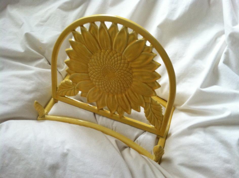 Book Stand SUNFLOWER Yellow Enameled Metal 11