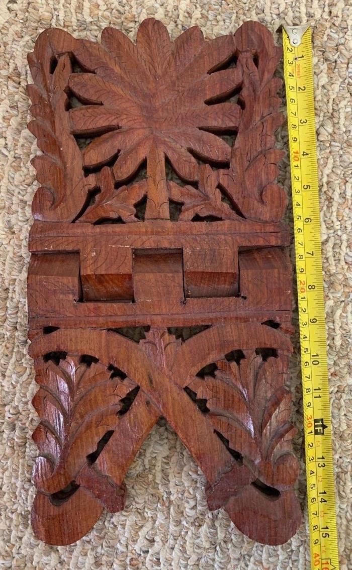 Vintage Hand Carved Saudi 1 Pc Wood Book Stand