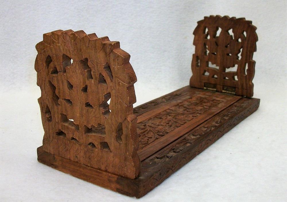 Vintage Wooden Folding Adjustable Book DVD CD Holder Stand