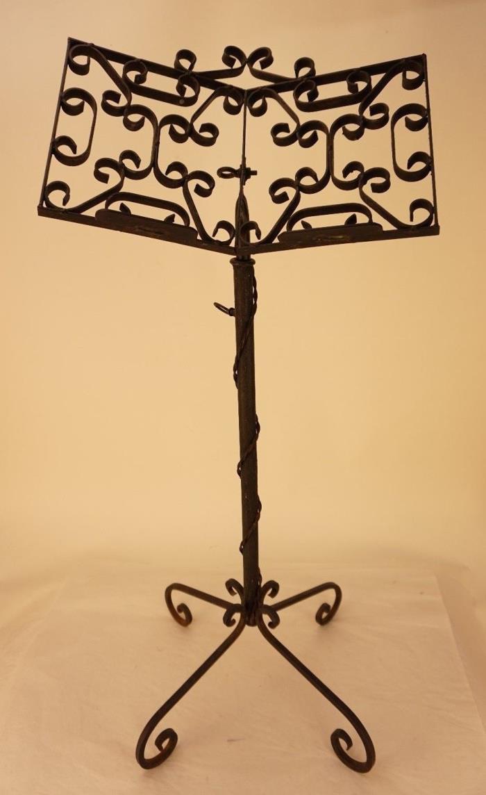 Vintage Wrought Iron Library Book Stand