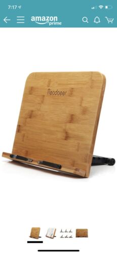 Bamboo Wood Reading Cookbook Stand Holder (J111)