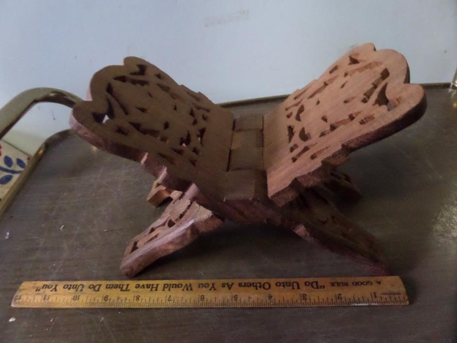 Book Holder / Folding Stand ~ Wooden Carved