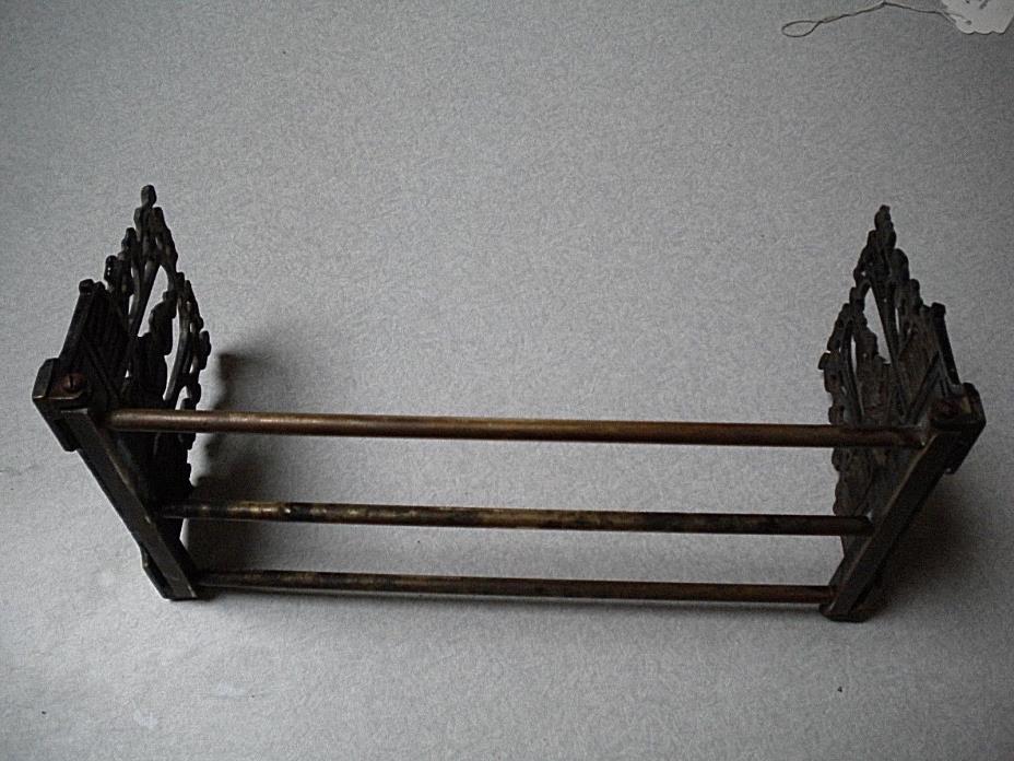 VINTAGE ANTIQUE ART NOUVEAU BRASS/METAL FOLDING BOOK HOLDER