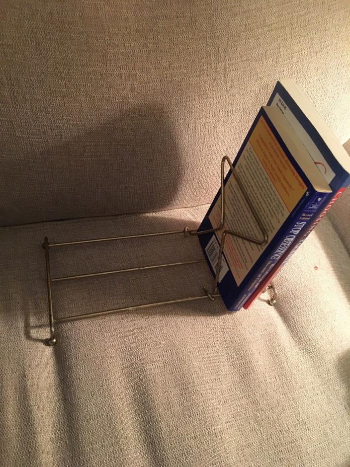 Small Vintage Folding Metal Wire Table Top Book Rack Holder Cookbook