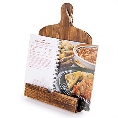 Cutting Board Style Wood Recipe Cookbook iPad Tablet Stand Holder Stand with Kic