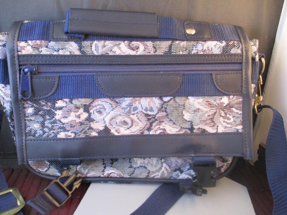 Vintage Bible Carry Case Tapestry Book Bag Pockets Cosmetics Travel 10